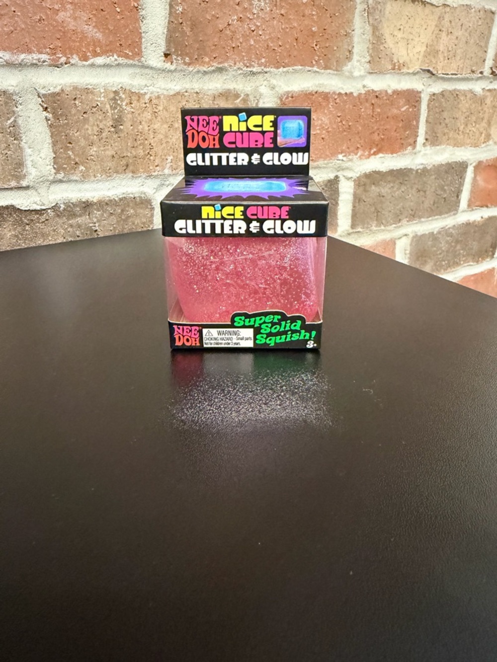 NeeDoh Nice Cube Glitter & Glow - Pink Sparkle Squish